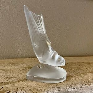Magnificent vintage Lalique crystal  "Hirondelle" paperweight/bookend